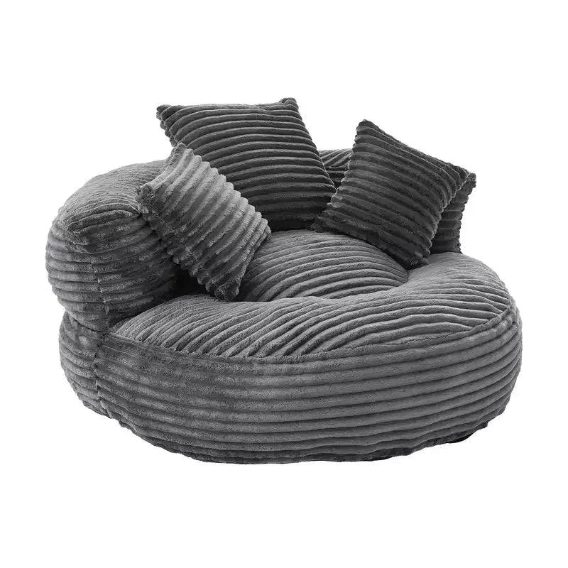 Divano sacco per adulti e bambini, poltrona sacco oversize in velluto a coste con 3 cuscini e braccioli per soggiorno, camera da letto - ModernLuxe