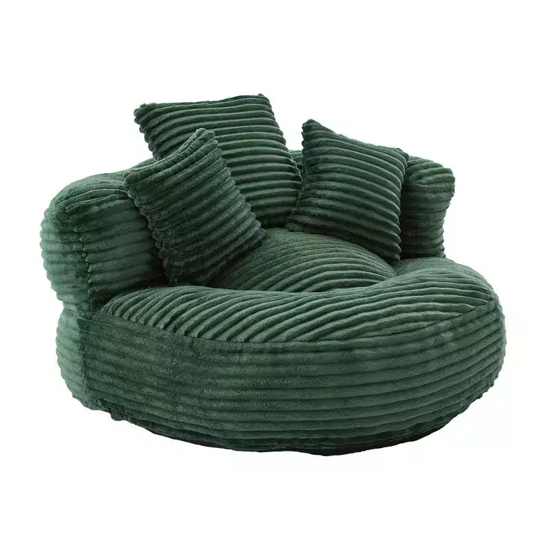 Divano sacco per adulti e bambini, poltrona sacco oversize in velluto a coste con 3 cuscini e braccioli per soggiorno, camera da letto - ModernLuxe