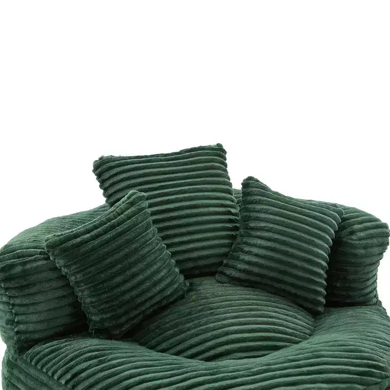 Divano sacco per adulti e bambini, poltrona sacco oversize in velluto a coste con 3 cuscini e braccioli per soggiorno, camera da letto - ModernLuxe
