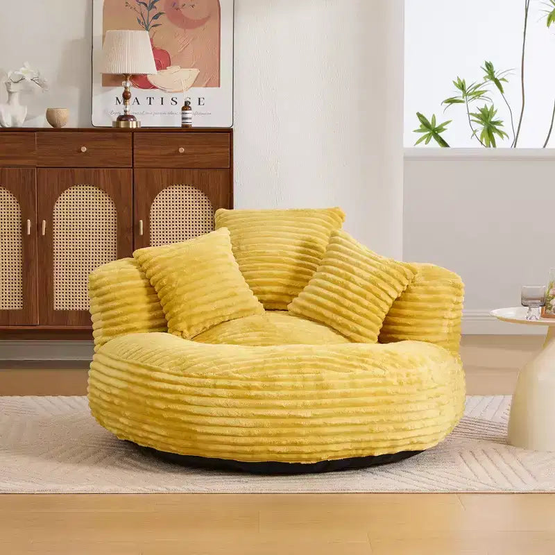 Divano sacco per adulti e bambini, poltrona sacco oversize in velluto a coste con 3 cuscini e braccioli per soggiorno, camera da letto - ModernLuxe