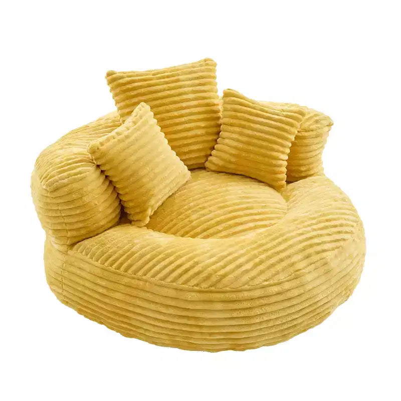 Divano sacco per adulti e bambini, poltrona sacco oversize in velluto a coste con 3 cuscini e braccioli per soggiorno, camera da letto - ModernLuxe