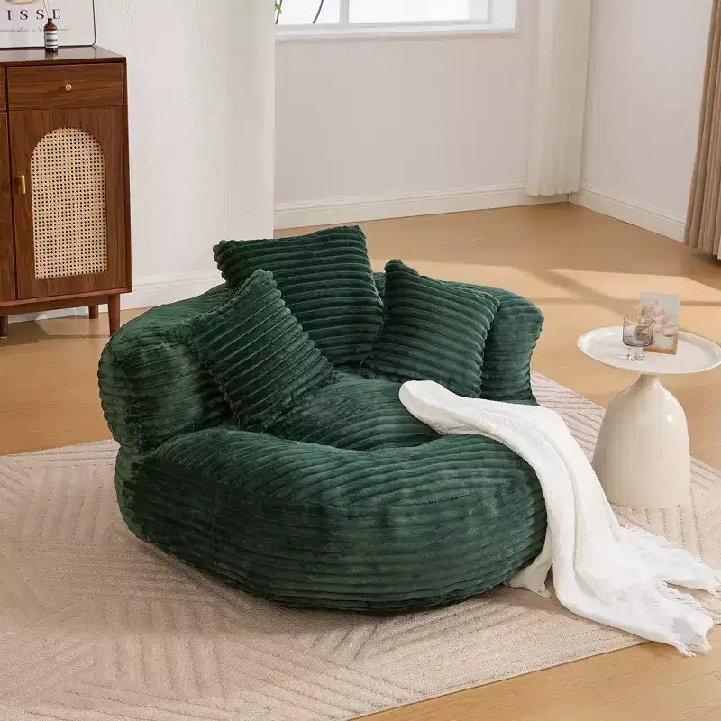 Divano sacco per adulti e bambini, poltrona sacco oversize in velluto a coste con 3 cuscini e braccioli per soggiorno, camera da letto - ModernLuxe