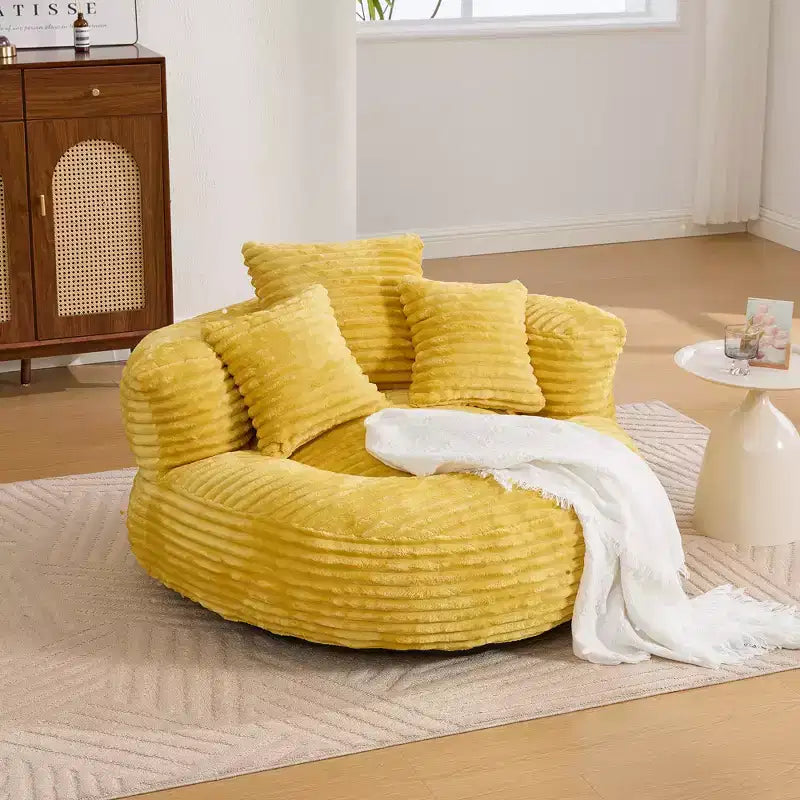 Divano sacco per adulti e bambini, poltrona sacco oversize in velluto a coste con 3 cuscini e braccioli per soggiorno, camera da letto - ModernLuxe