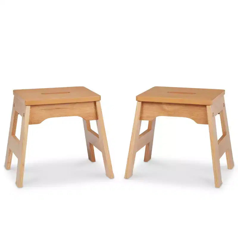Melissa & Doug Sgabelli in Legno - Set da 2 - Sedie per Bambini per Sala da Pranzo/Attività, Fantasia Unita, Impilabili, Capacità 45 kg