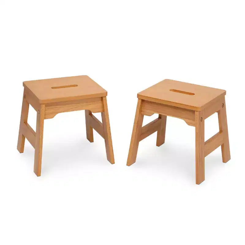 Melissa & Doug Sgabelli in Legno - Set da 2 - Sedie per Bambini per Sala da Pranzo/Attività, Fantasia Unita, Impilabili, Capacità 45 kg