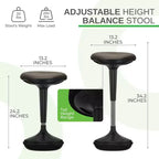 Sedia da ufficio Wobble Standing Desk in vinile nero -