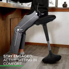 Sedia da ufficio Wobble Standing Desk in vinile nero -