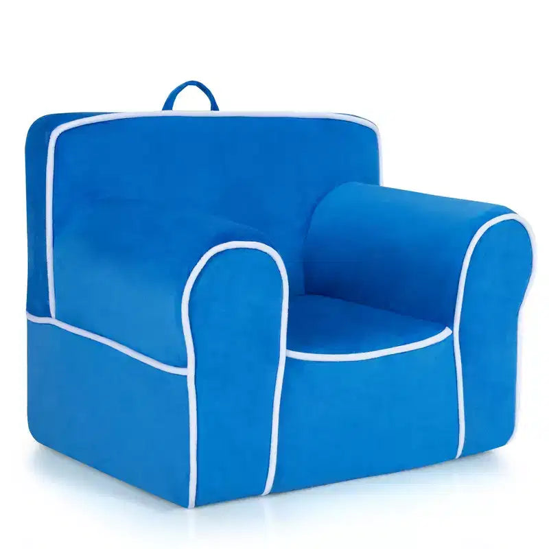Divano per Bambini Poltrona Imbottita in Schiuma per Bambini con Tessuto in Velluto Regalo Perfetto Rosa/Blu