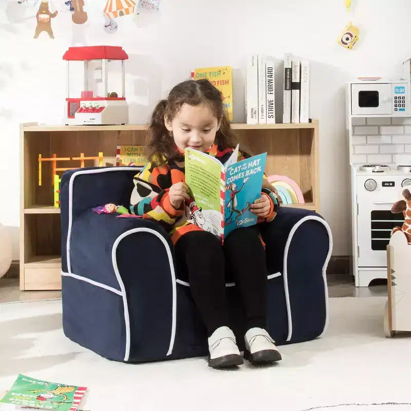 Divano per Bambini Poltrona Imbottita in Schiuma per Bambini con Tessuto in Velluto Regalo Perfetto Rosa/Blu