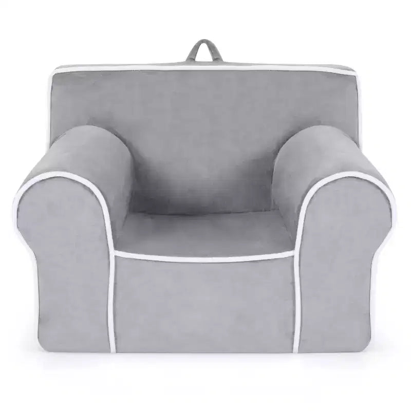 Divano per Bambini Poltrona Imbottita in Schiuma per Bambini con Tessuto in Velluto Regalo Perfetto Rosa/Blu