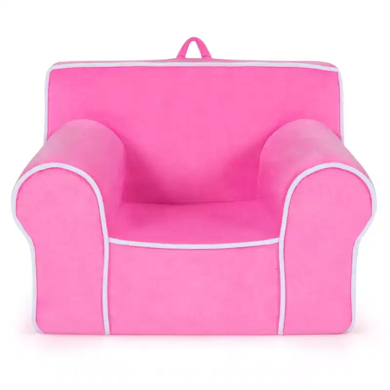 Divano per Bambini Poltrona Imbottita in Schiuma per Bambini con Tessuto in Velluto Regalo Perfetto Rosa/Blu