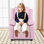 Poltrona reclinabile per bambini in pelle PU con braccioli e poggiatesta, 3 colori