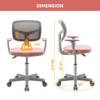 Sedia da scrivania per bambini regolabile in altezza Sedia da studio per bambini con rotelle con freno automatico Blu/Rosa