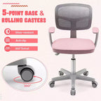 Sedia da scrivania per bambini regolabile in altezza Sedia da studio per bambini con rotelle con freno automatico Blu/Rosa