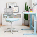 Sedia da scrivania per bambini regolabile in altezza Sedia da studio per bambini con rotelle con freno automatico Blu/Rosa