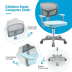 Sedia da scrivania per bambini regolabile in altezza Sedia da studio per bambini con rotelle con freno automatico Blu/Rosa