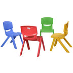 Set di 4 sedie in plastica per bambini impilabili Arredo colorato per gioco e apprendimento