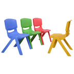 Set di 4 sedie in plastica per bambini impilabili Arredo colorato per gioco e apprendimento