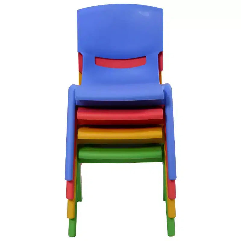 Set di 4 sedie in plastica per bambini impilabili Arredo colorato per gioco e apprendimento