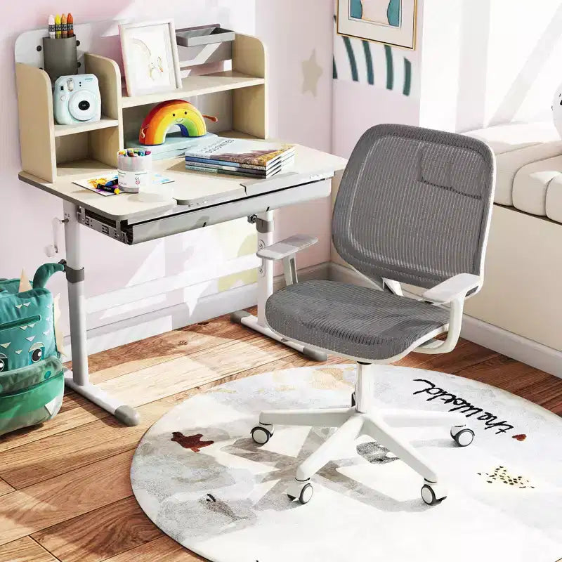 Sedia da scrivania girevole per bambini in rete, sedia da computer per bambini con altezza regolabile Blu/Rosa/Viola