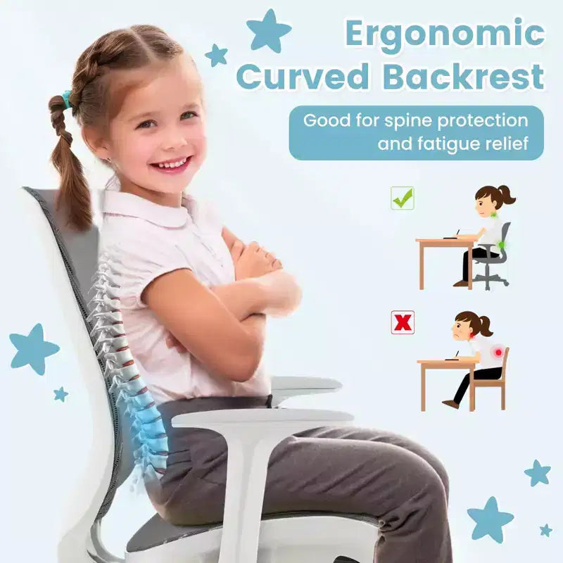 Sedia da scrivania girevole per bambini in rete, sedia da computer per bambini con altezza regolabile Blu/Rosa/Viola