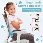 Sedia da scrivania girevole per bambini in rete, sedia da computer per bambini con altezza regolabile Blu/Rosa/Viola