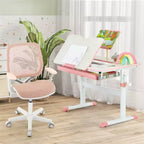 Sedia da scrivania girevole per bambini in rete, sedia da computer per bambini con altezza regolabile Blu/Rosa/Viola