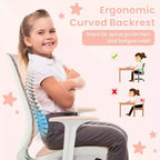 Sedia da scrivania girevole per bambini in rete, sedia da computer per bambini con altezza regolabile Blu/Rosa/Viola