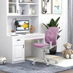 Sedia da scrivania girevole per bambini in rete, sedia da computer per bambini con altezza regolabile Blu/Rosa/Viola