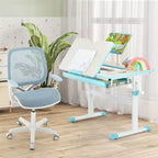 Sedia da scrivania girevole per bambini in rete, sedia da computer per bambini con altezza regolabile Blu/Rosa/Viola