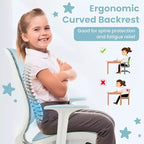 Sedia da scrivania girevole per bambini in rete, sedia da computer per bambini con altezza regolabile Blu/Rosa/Viola