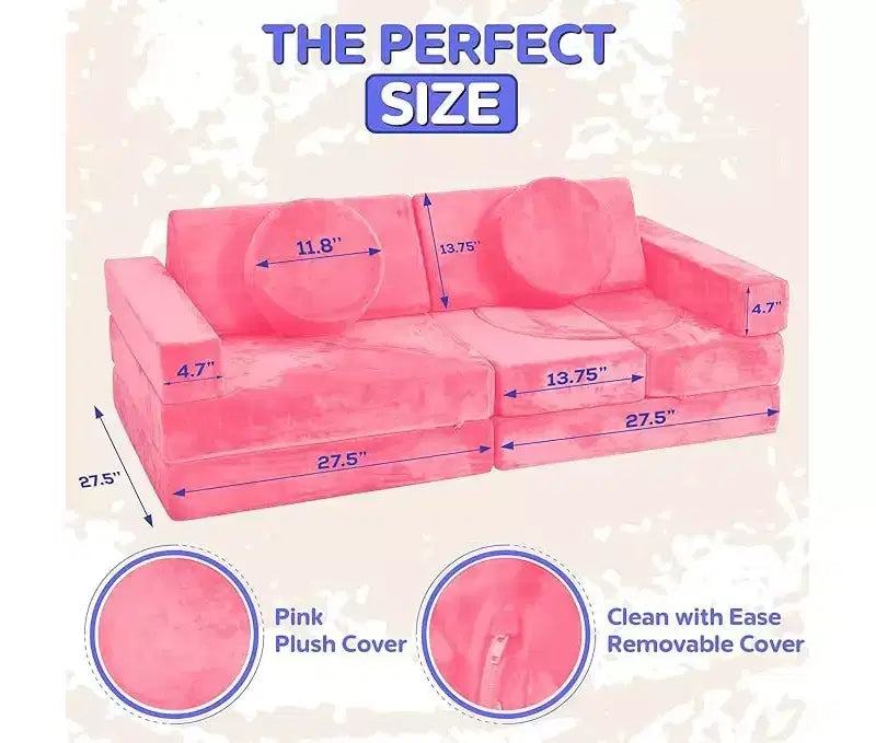 Contour Comfort Divano per bambini 14 pezzi Set da gioco per bambini Divano per bambini convertibile con morbidi cuscini in schiuma | Divano per fortezza per bambini, Mobili per sala giochi per bambini