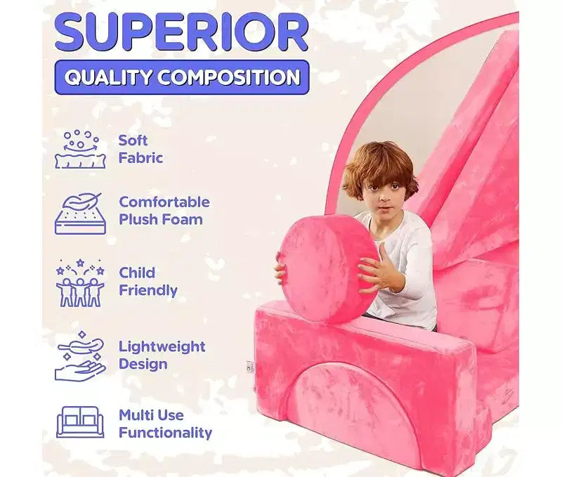 Contour Comfort Divano per bambini 14 pezzi Set da gioco per bambini Divano per bambini convertibile con morbidi cuscini in schiuma | Divano per fortezza per bambini, Mobili per sala giochi per bambini