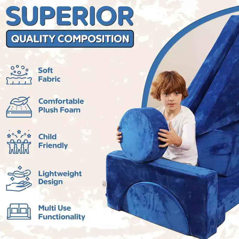 Contour Comfort Divano per bambini 14 pezzi Set da gioco per bambini Divano per bambini convertibile con morbidi cuscini in schiuma | Divano per fortezza per bambini, Mobili per sala giochi per bambini