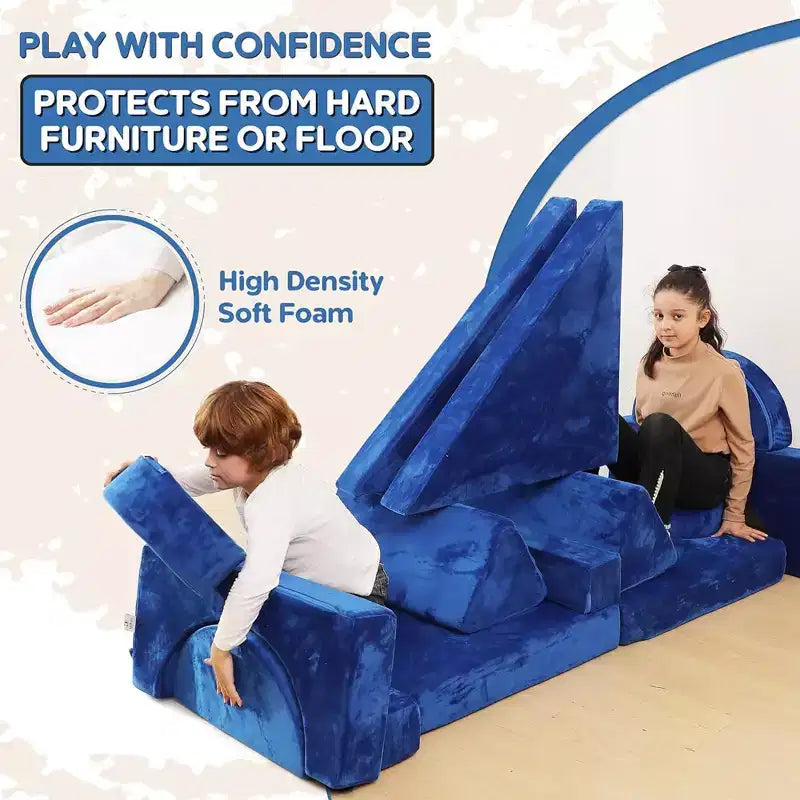 Contour Comfort Divano per bambini 14 pezzi Set da gioco per bambini Divano per bambini convertibile con morbidi cuscini in schiuma | Divano per fortezza per bambini, Mobili per sala giochi per bambini