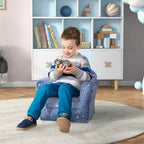 Divanetto per Bambini, Mini Divano per Neonati con Stelle Fluorescenti e Struttura in Legno, Rivestito in Tessuto per Bambini da 18 a 36 Mesi