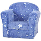 Divanetto per Bambini, Mini Divano per Neonati con Stelle Fluorescenti e Struttura in Legno, Rivestito in Tessuto per Bambini da 18 a 36 Mesi