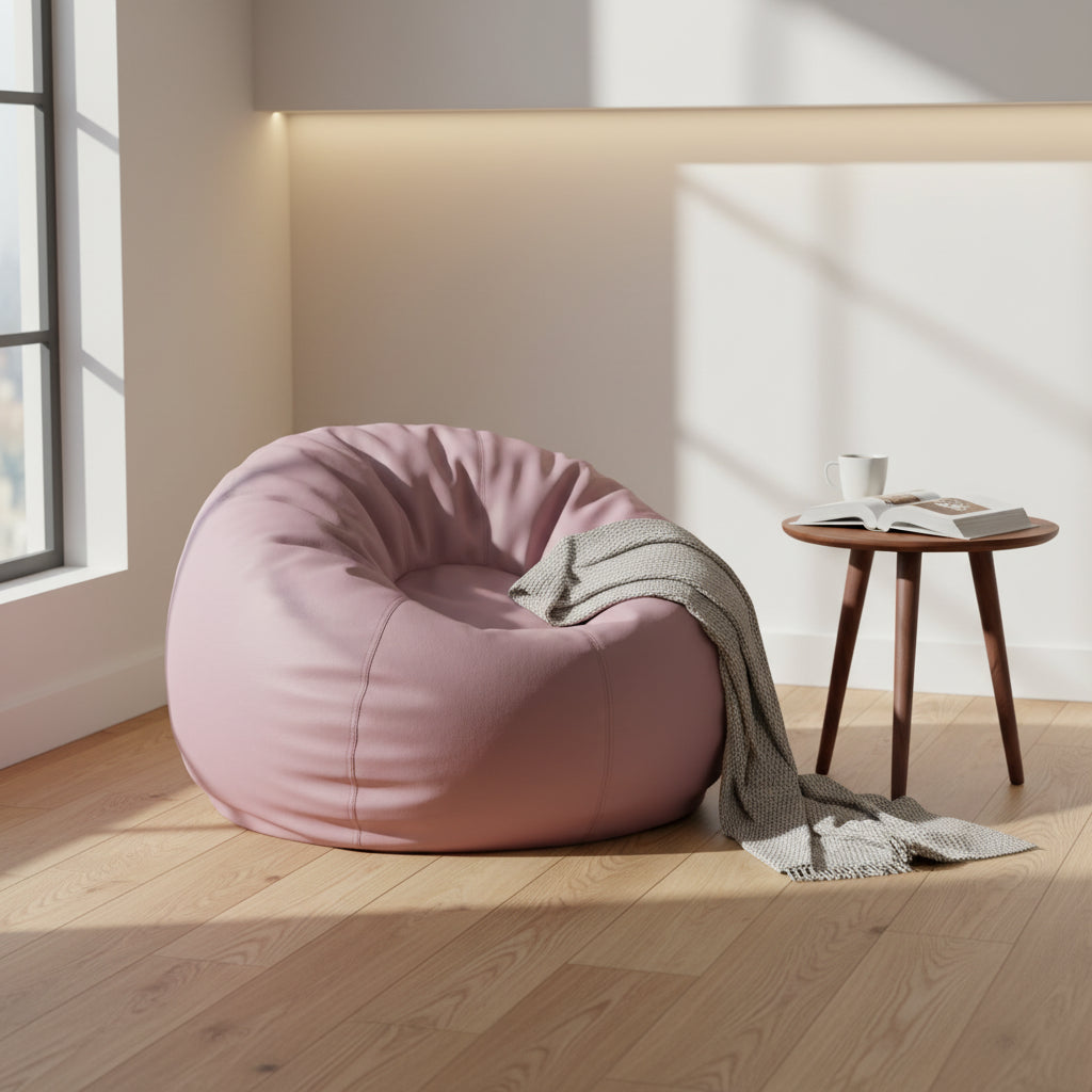 Pouf rotondo in vinile per bambini